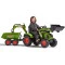 Детский трактор на педалях Falk 1010W CLAAS AXOS с прицепом и ковшами зеленый